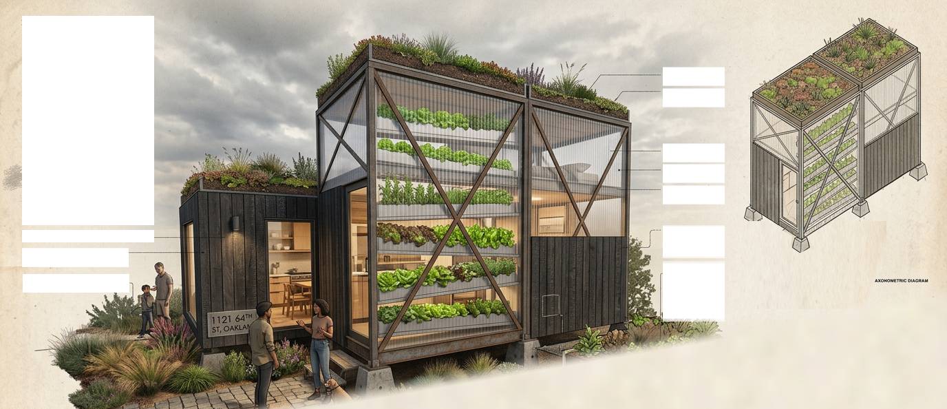 Architectural presentation of a productive modular pod